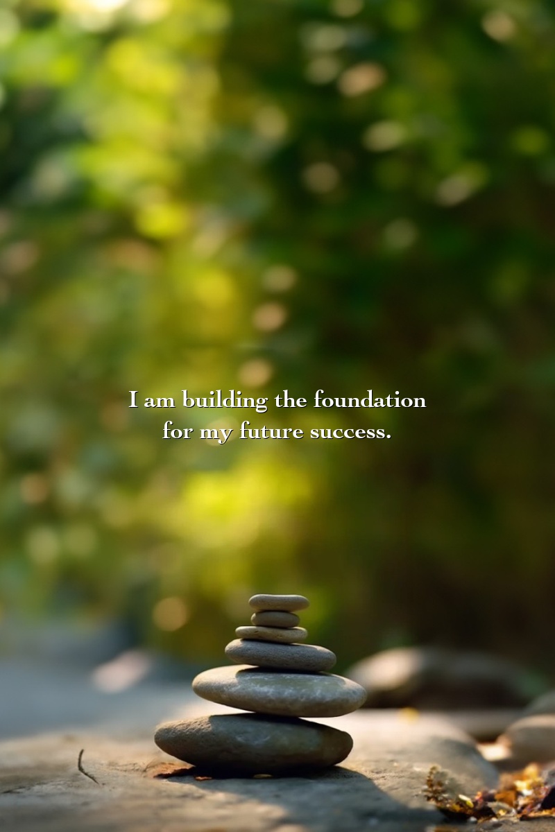 I am building the foundation for my future success.