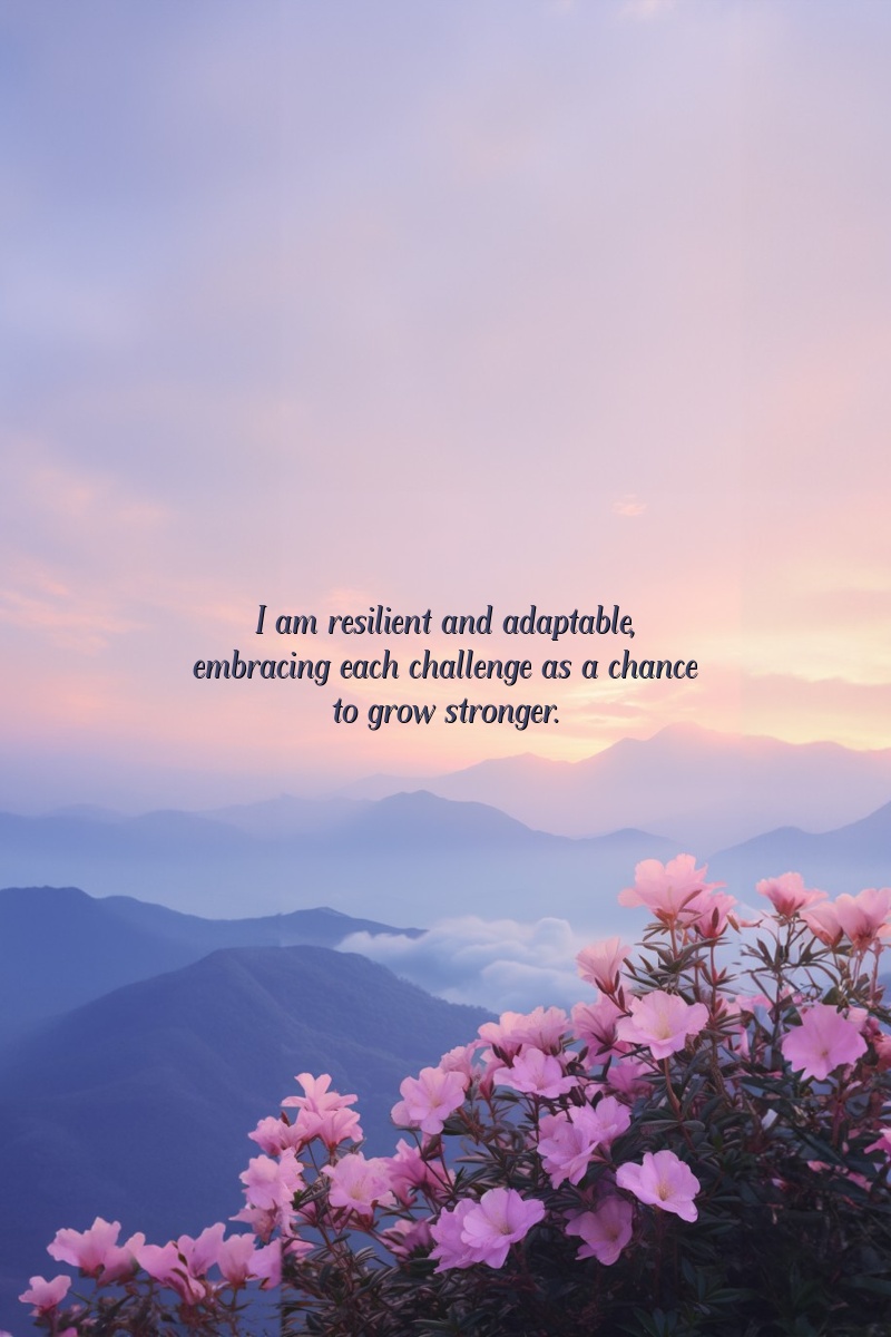 I am resilient and adaptable, embracing each challenge as a chance to grow stronger.