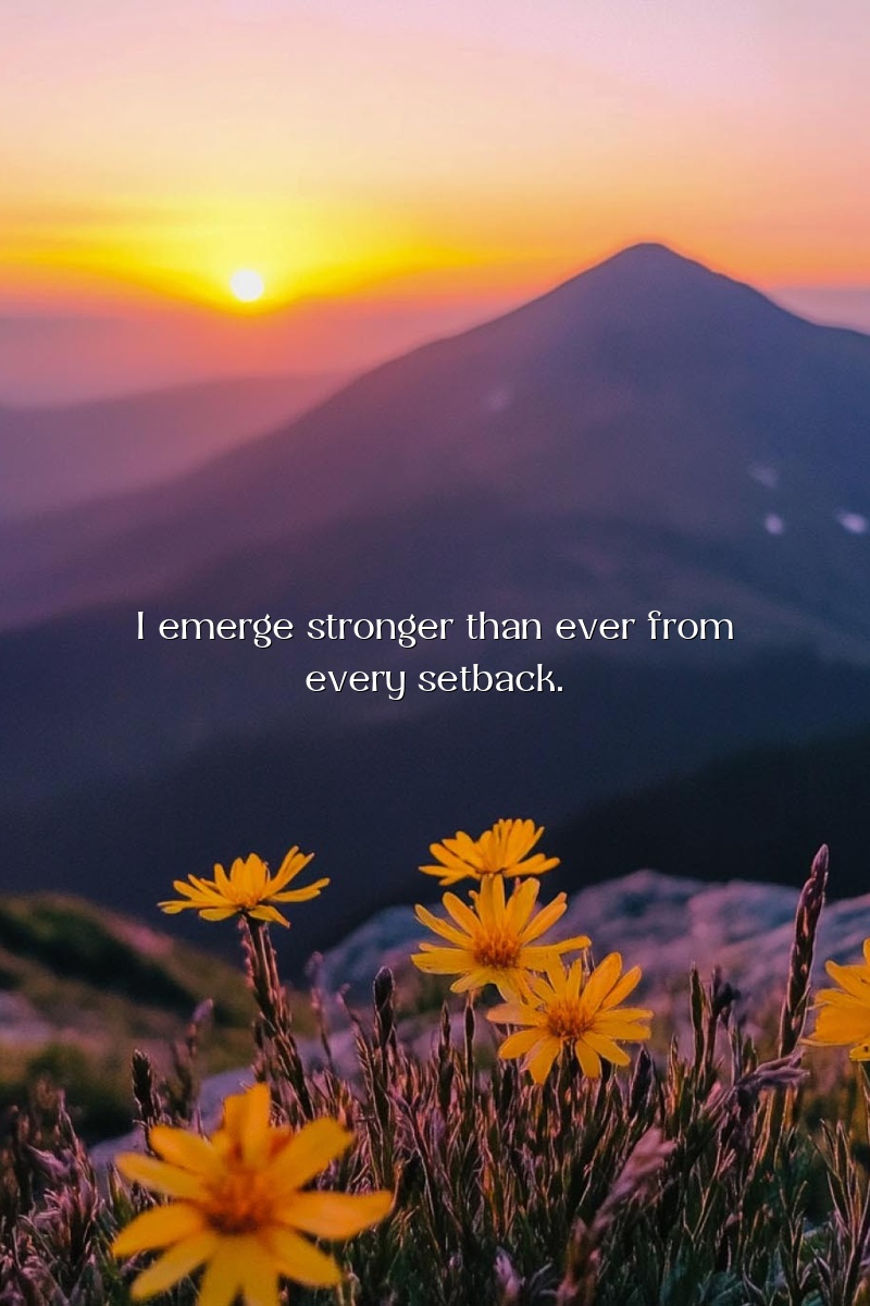 I emerge stronger than ever from every setback.