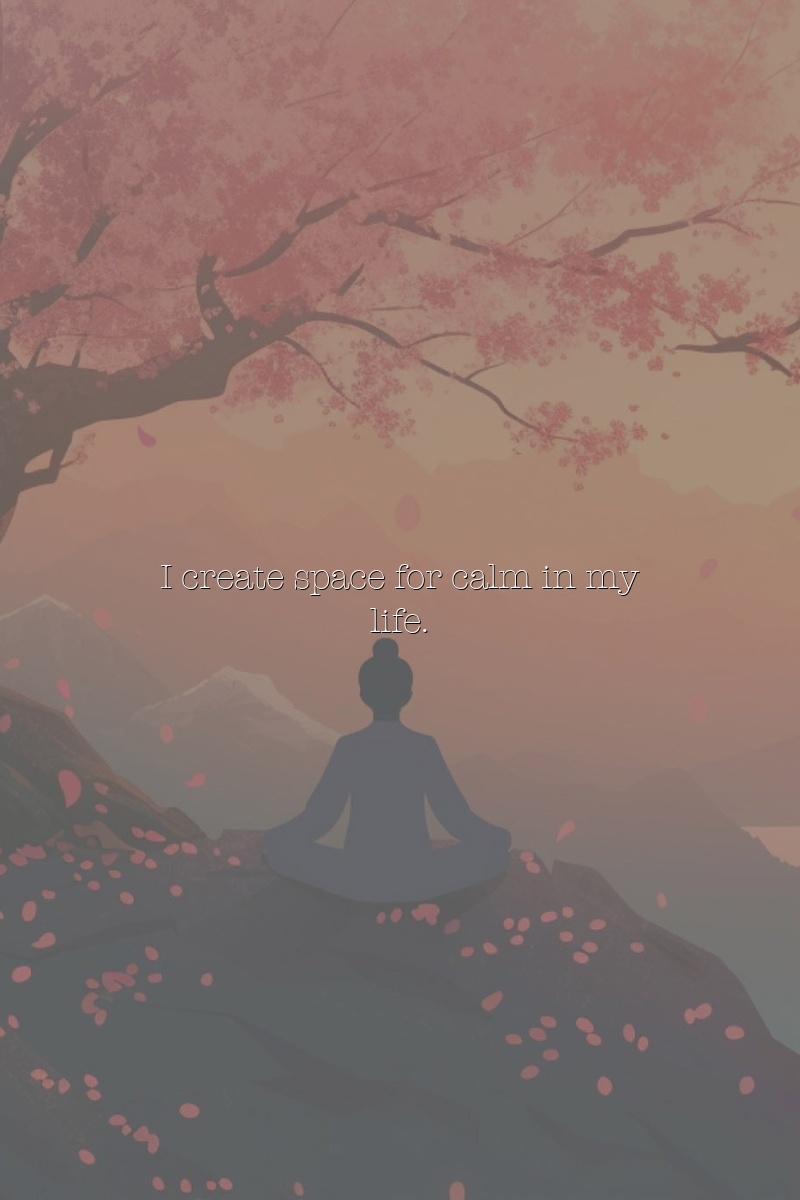 I create space for calm in my life.
