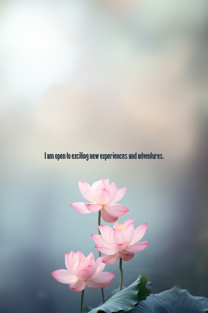I am open to exciting new experiences and adventures.