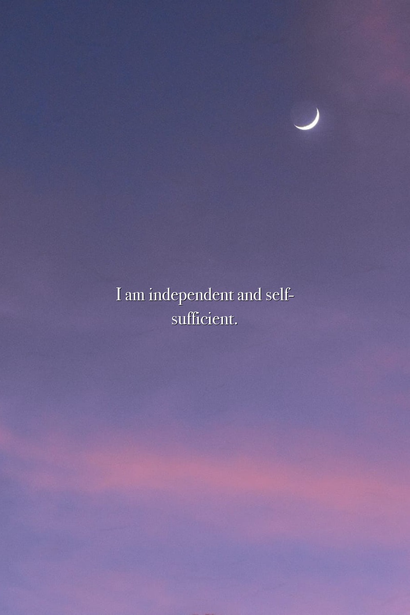 I am independent and self-sufficient.
