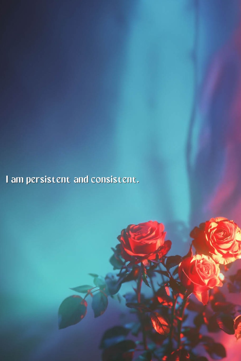 I am persistent and consistent.