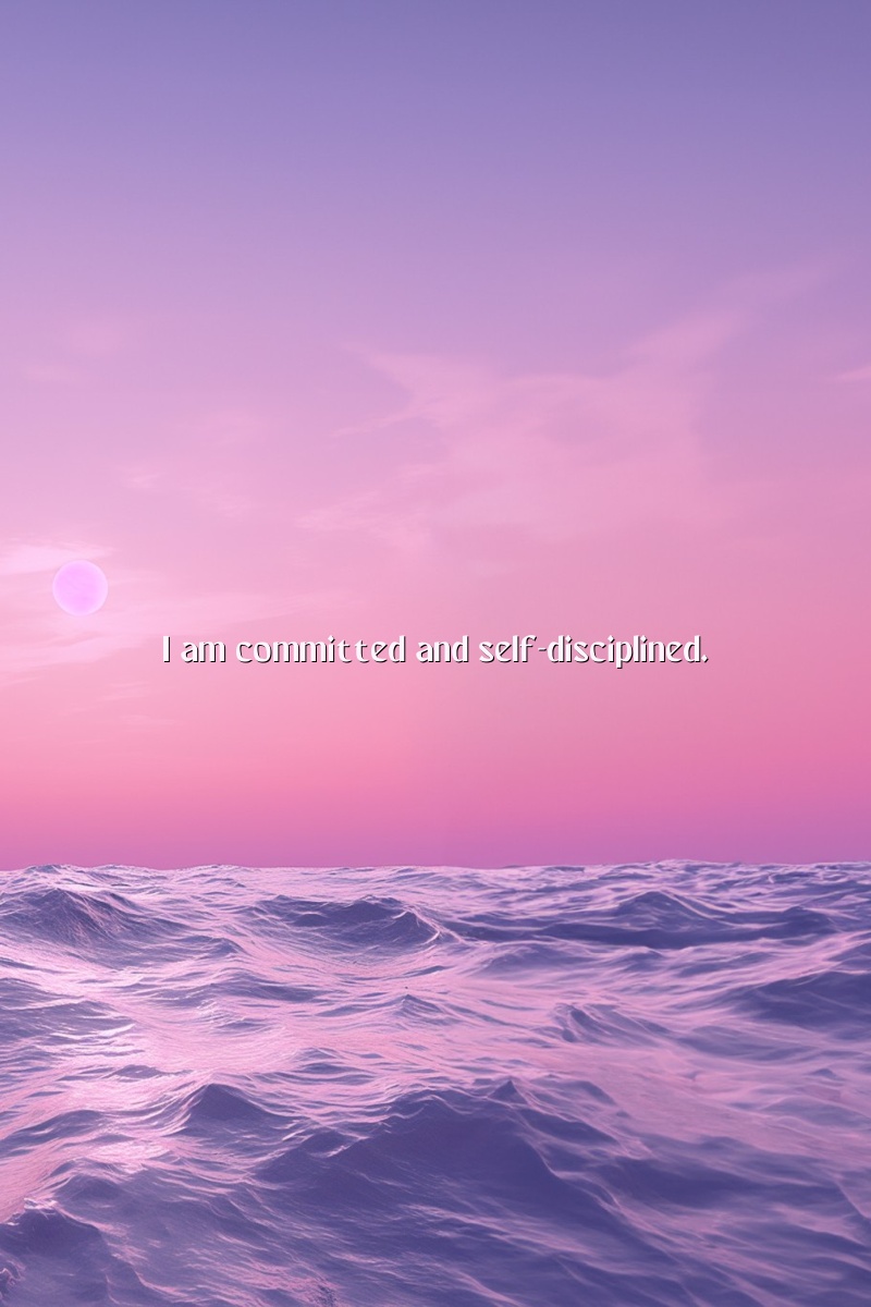 I am committed and self-disciplined.