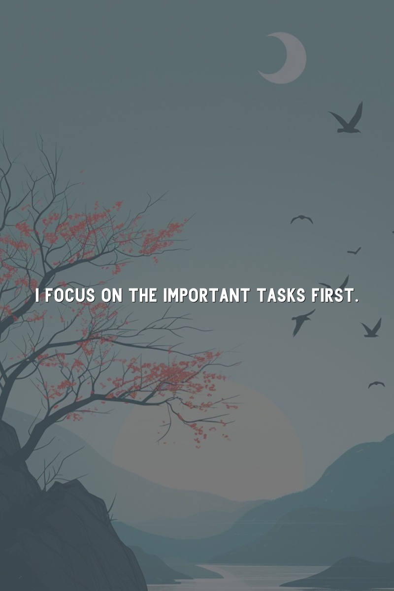 I focus on the important tasks first.