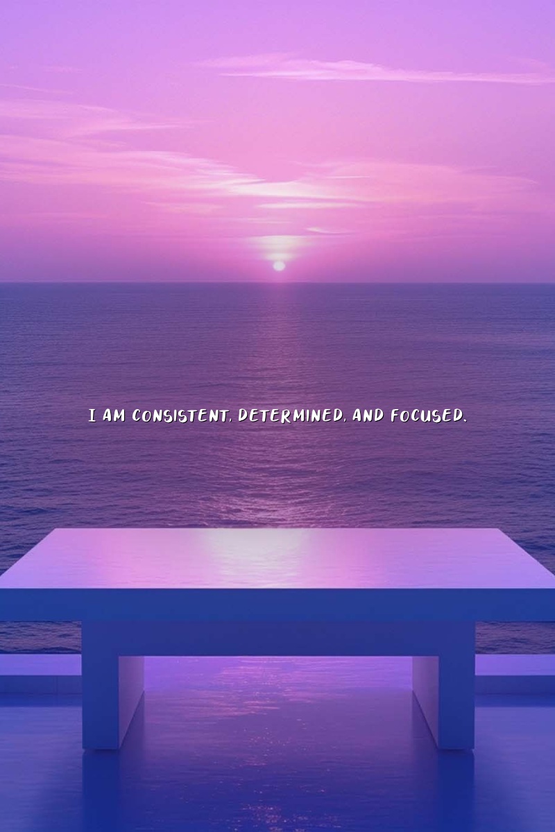 I am consistent, determined, and focused.