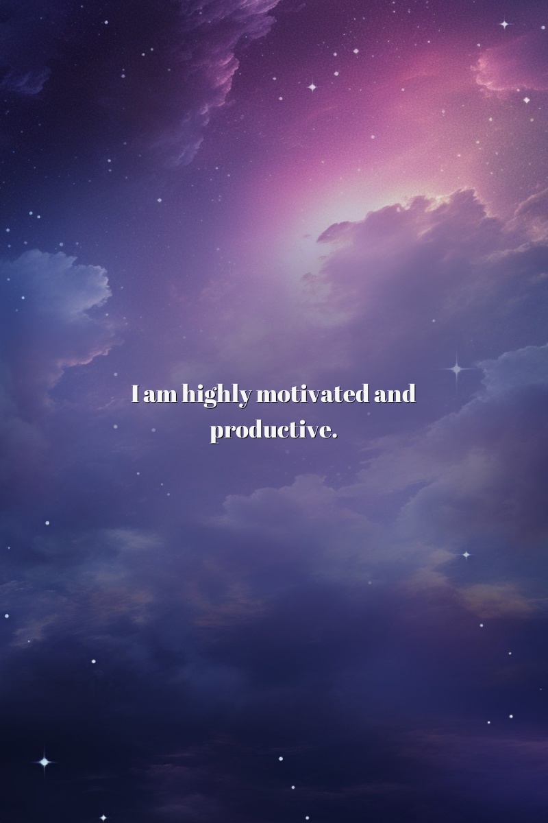 I am highly motivated and productive.