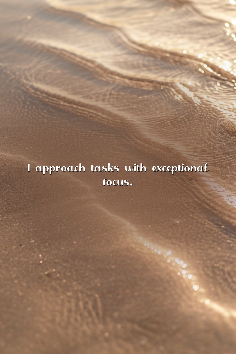 I approach tasks with exceptional focus.