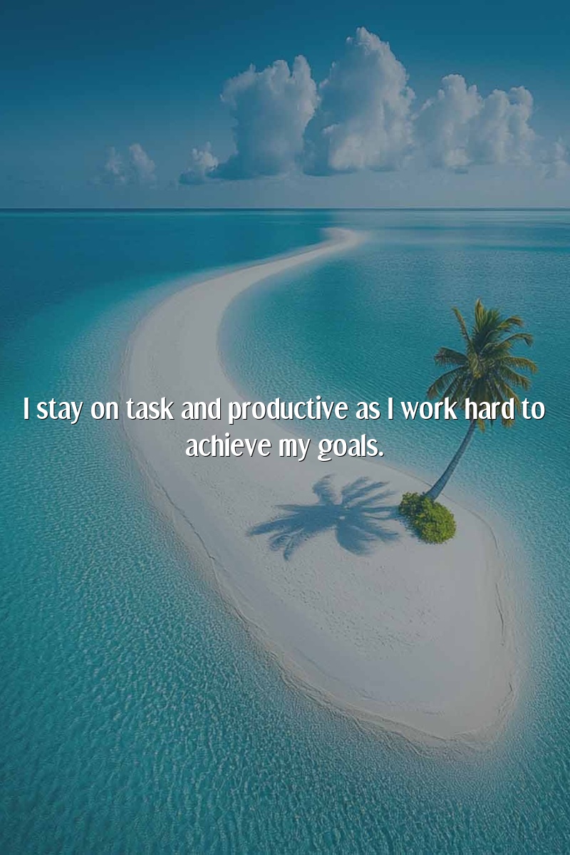 I stay on task and productive as I work hard to achieve my goals.