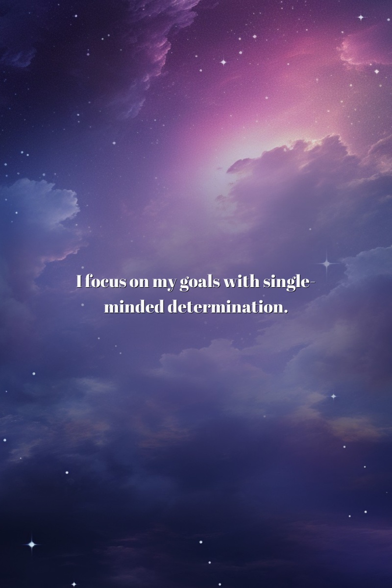 I focus on my goals with single-minded determination.