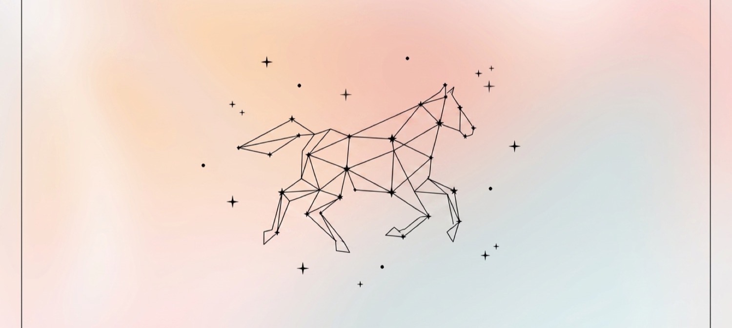 Law of attraction affirmations — line-art constellation map illustration