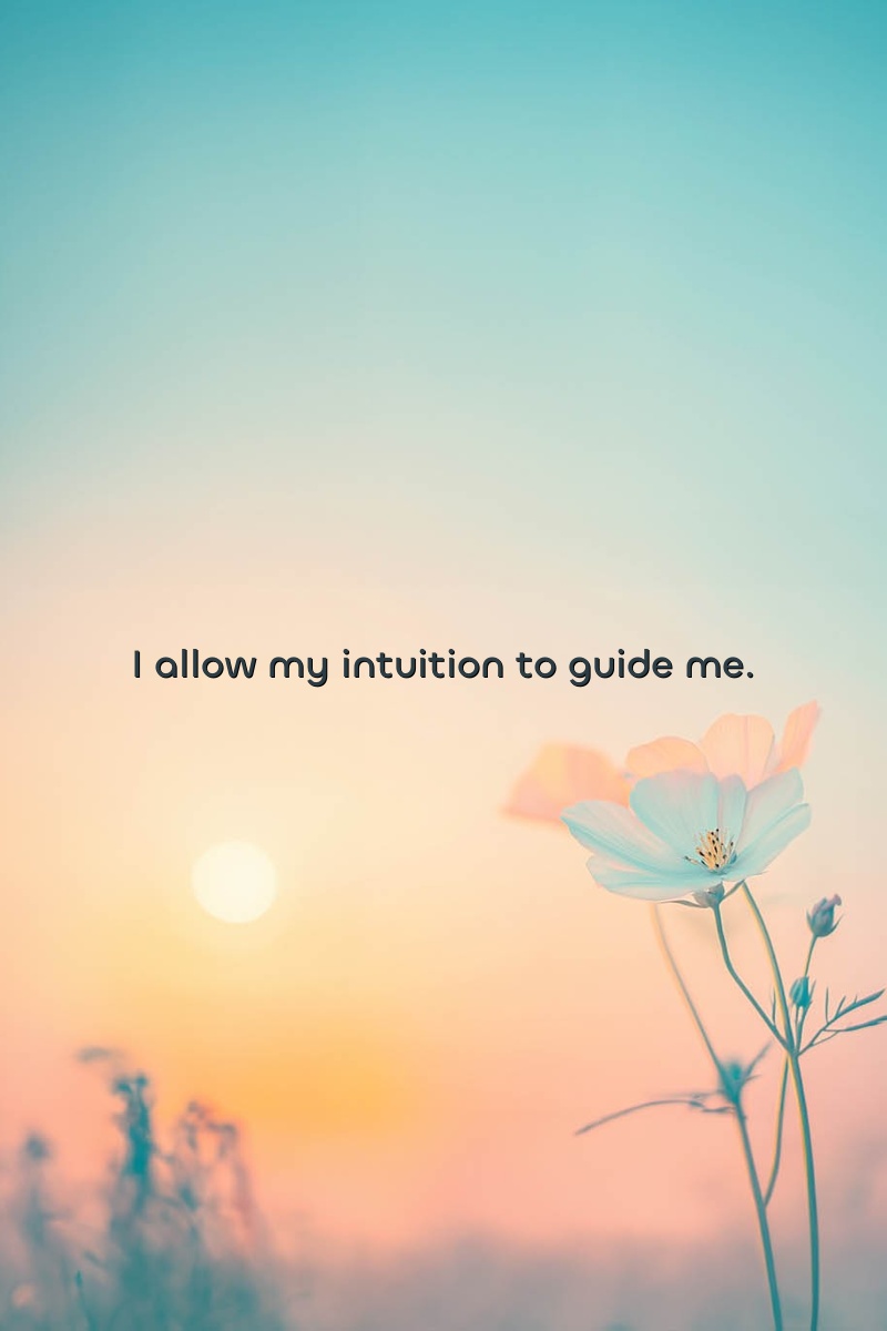I allow my intuition to guide me.