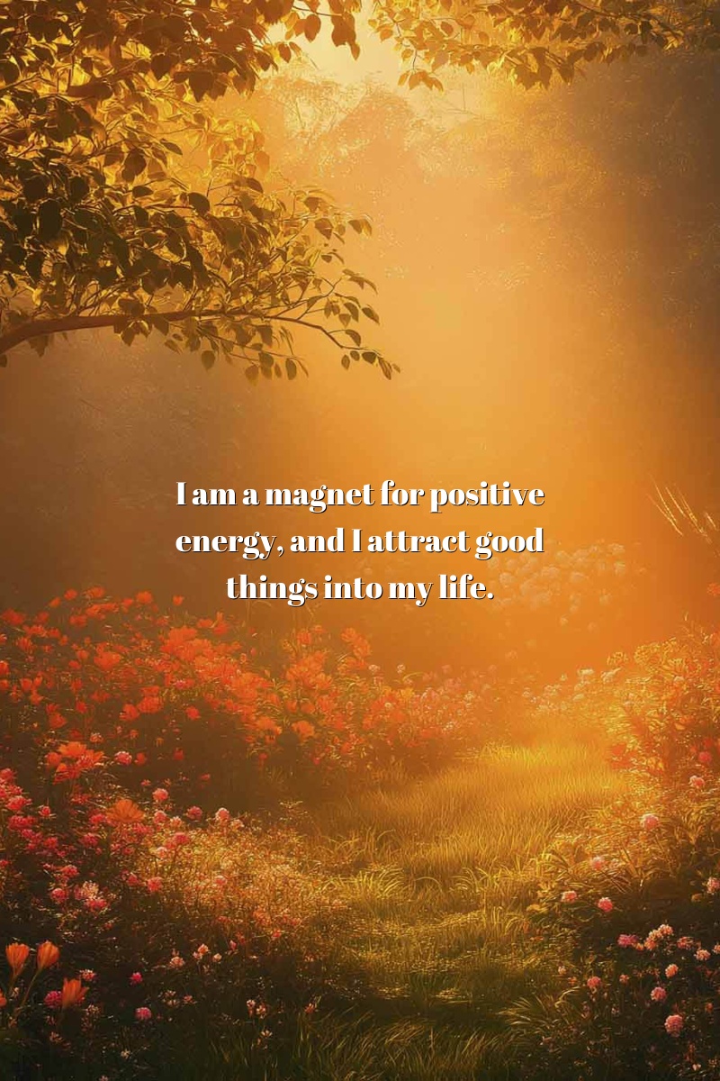 I am a magnet for positive energy, and I attract good things into my life.