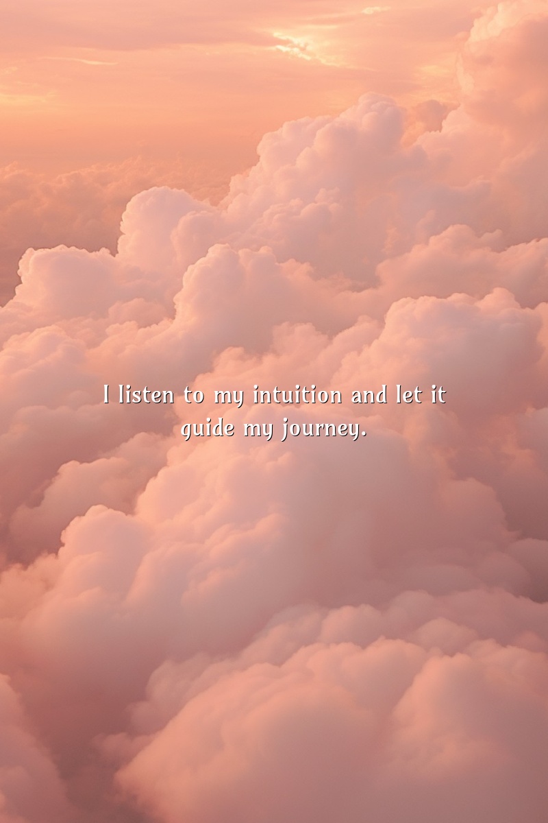 I listen to my intuition and let it guide my journey.
