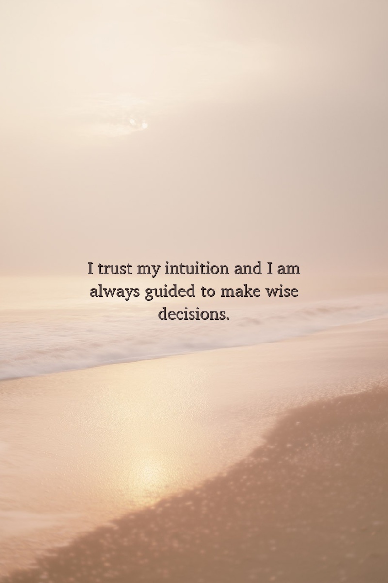 I trust my intuition and I am always guided to make wise decisions.