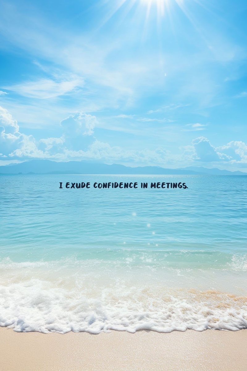 I exude confidence in meetings.