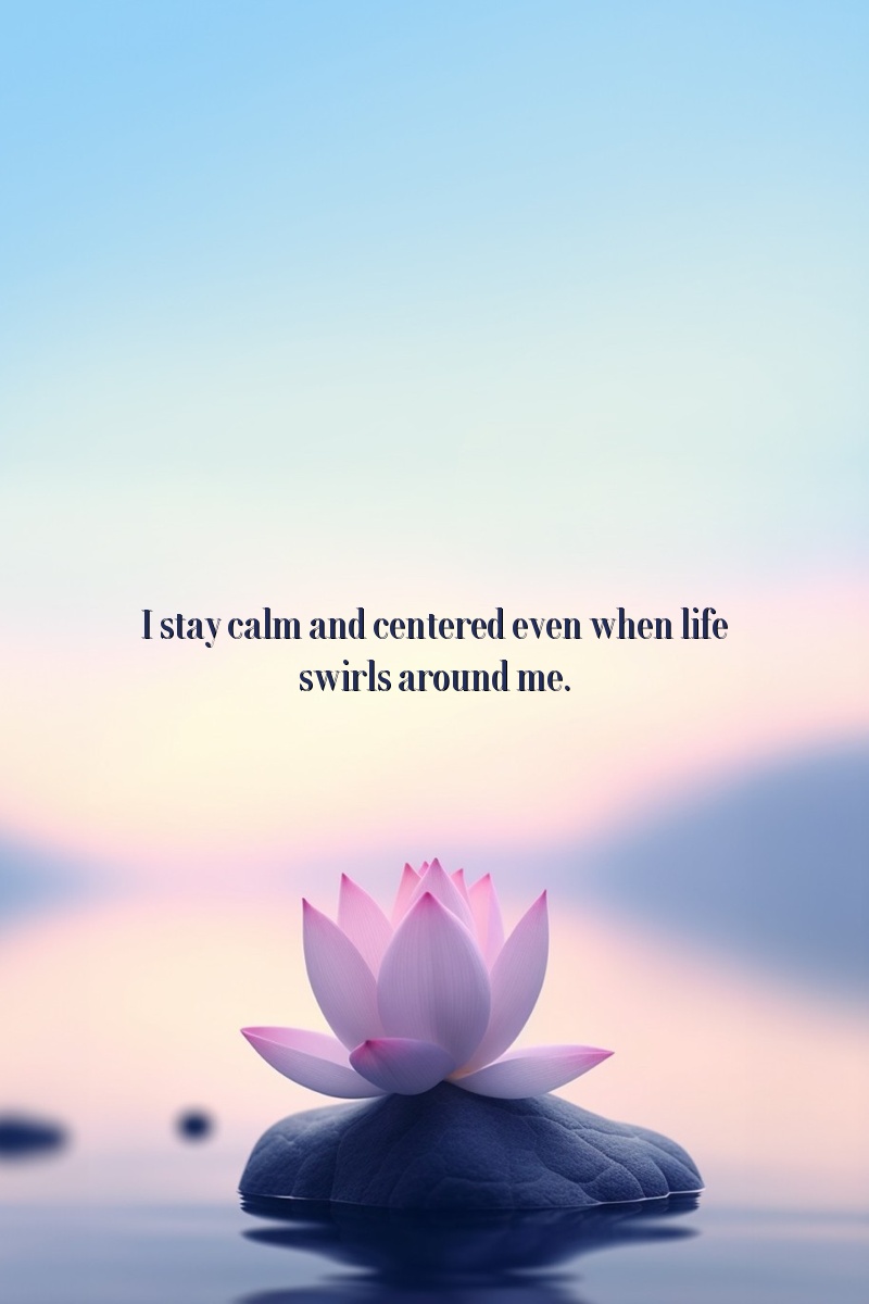 I stay calm and centered even when life swirls around me.