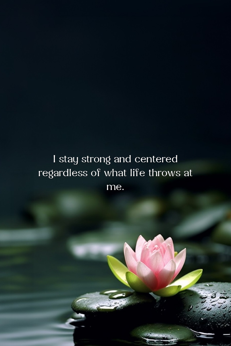 I stay strong and centered regardless of what life throws at me.