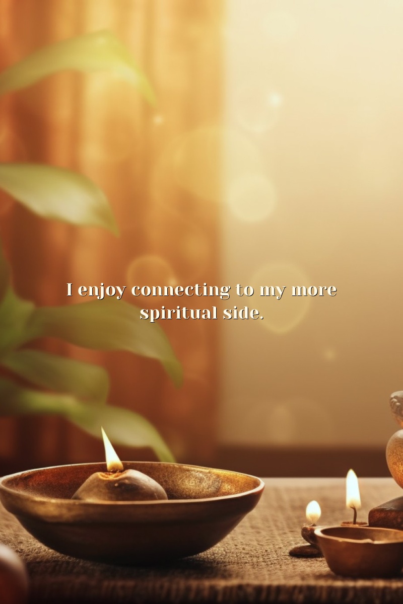I enjoy connecting to my more spiritual side.