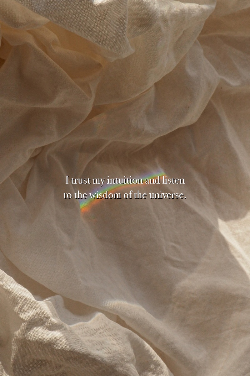 I trust my intuition and listen to the wisdom of the universe.