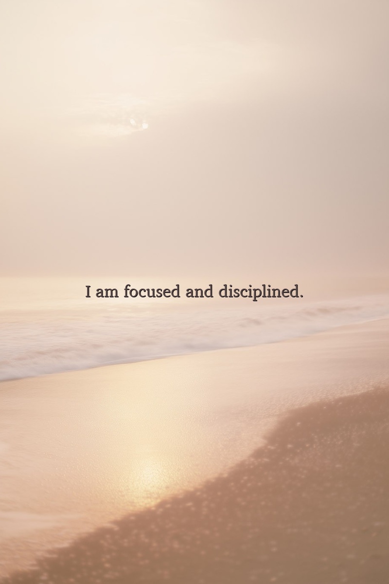 I am focused and disciplined.