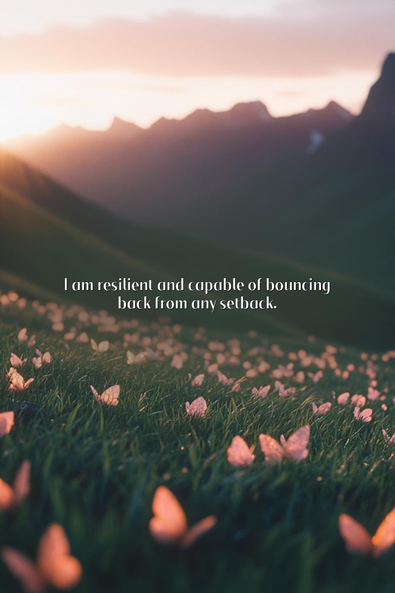 I am resilient and capable of bouncing back from any setback.