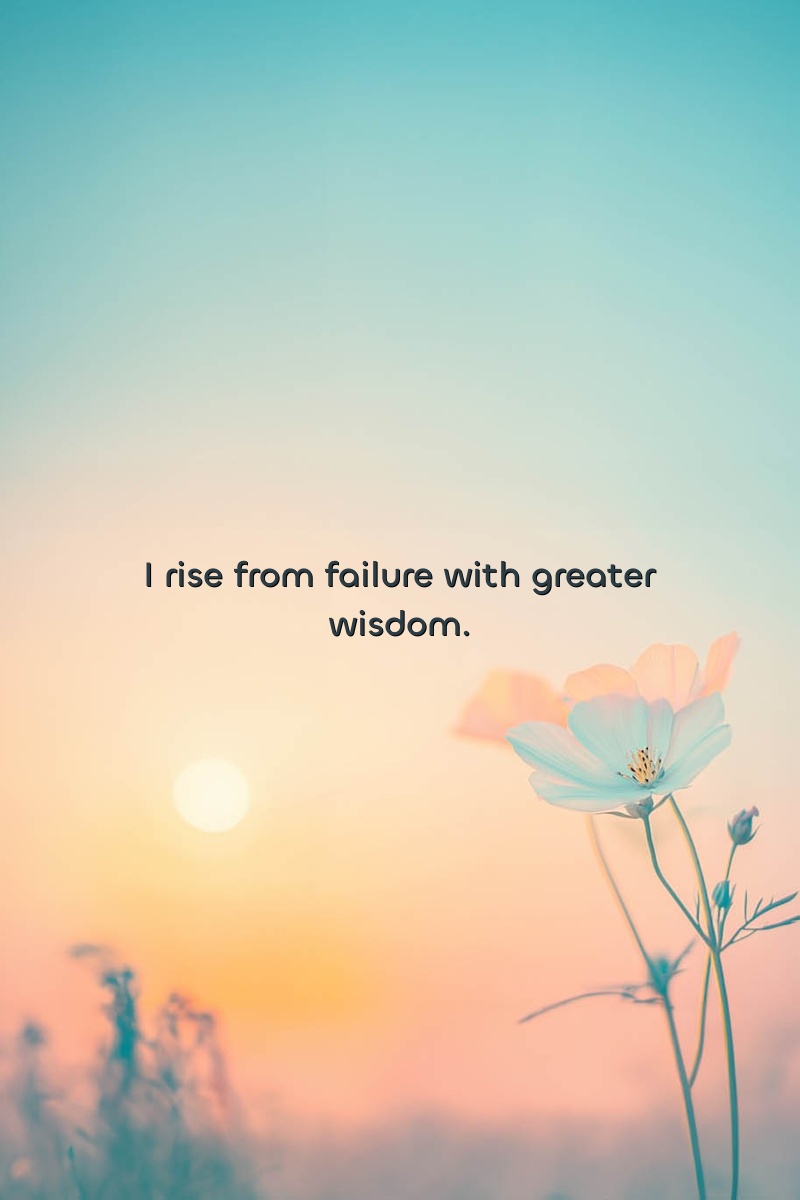I rise from failure with greater wisdom.