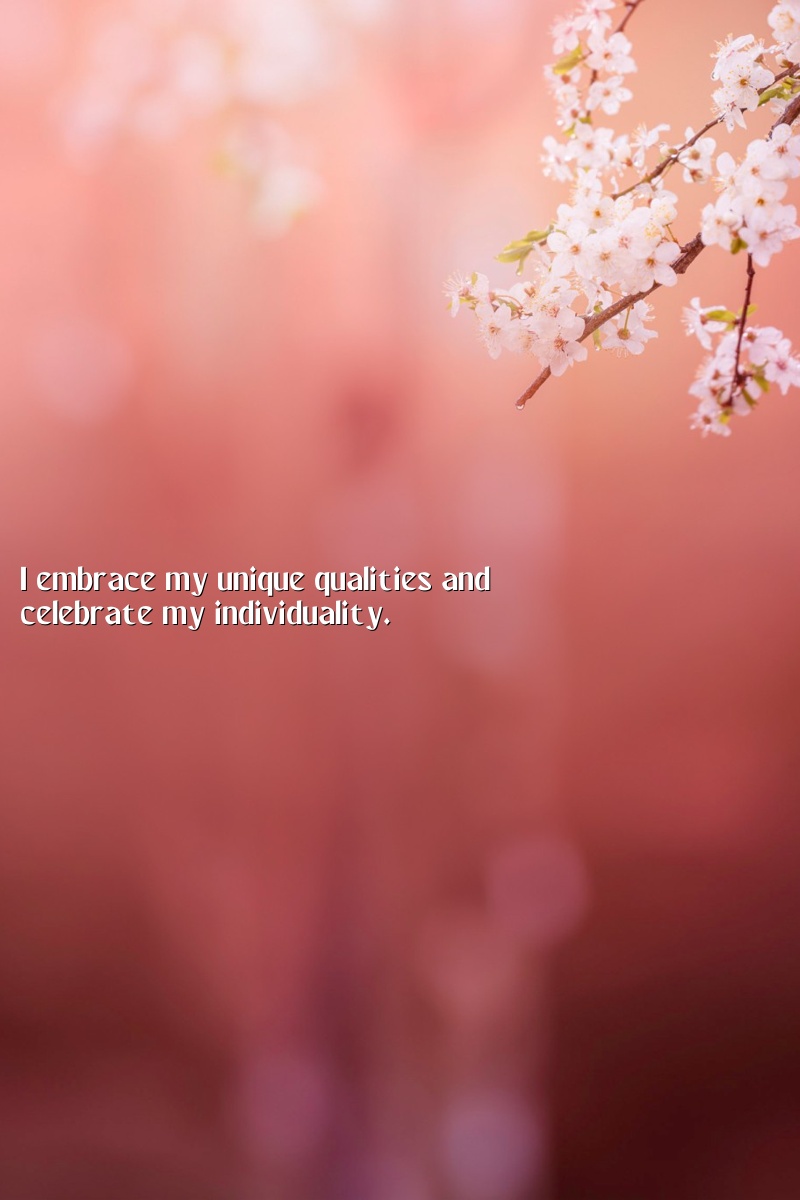 I embrace my unique qualities and celebrate my individuality.