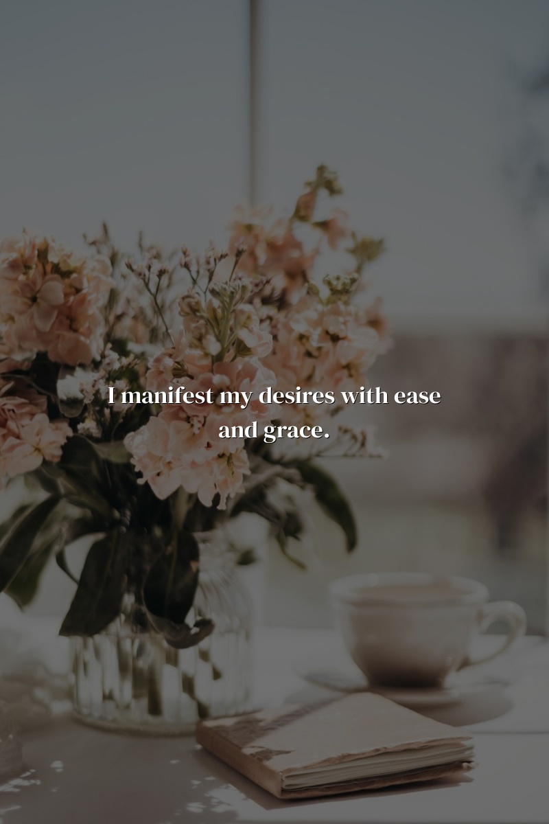 I manifest my desires with ease and grace.