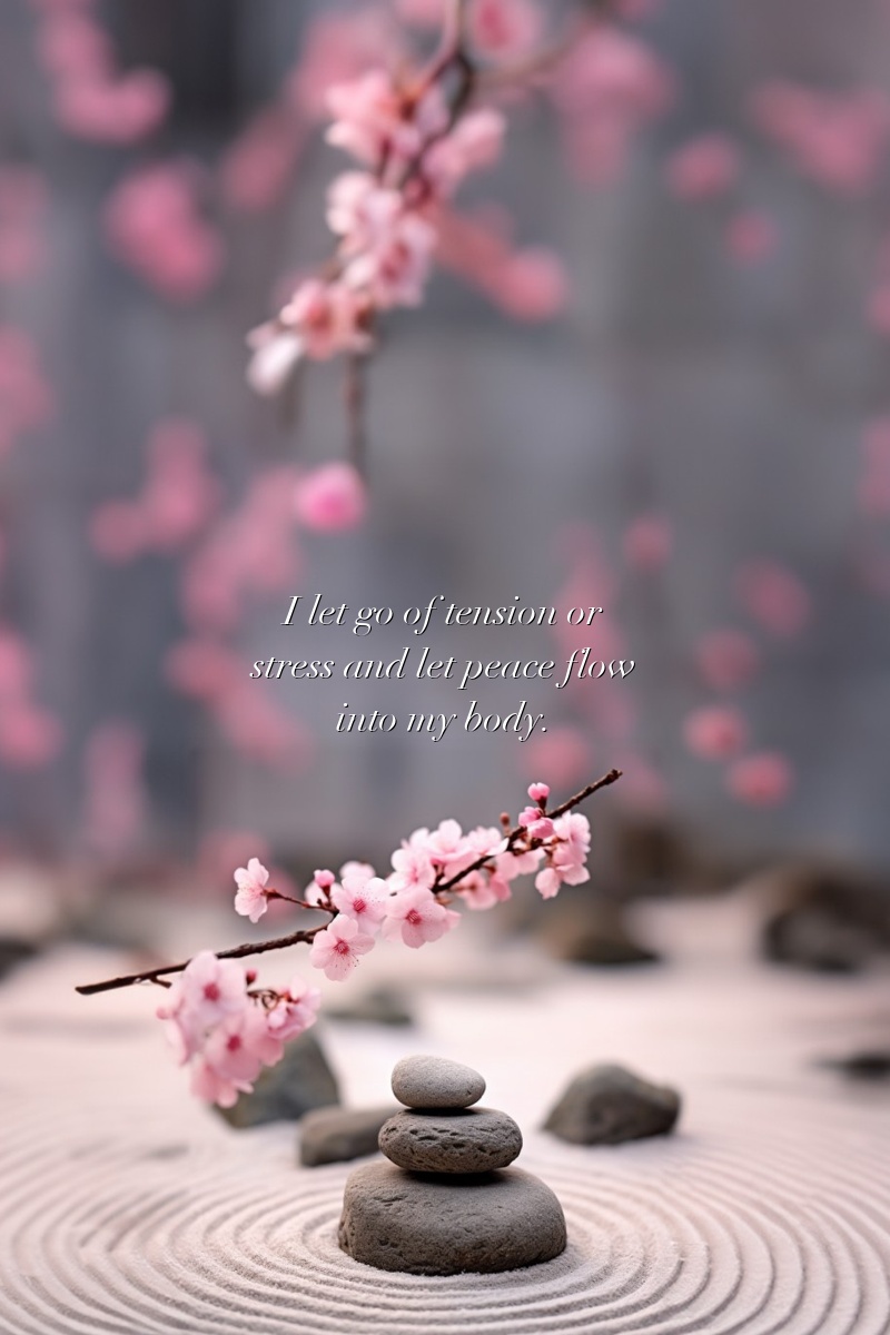 I let go of tension or stress and let peace flow into my body.