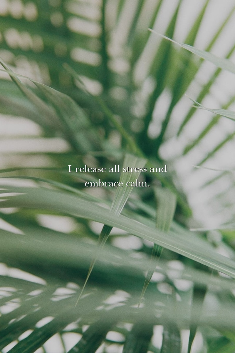 I release all stress and embrace calm.