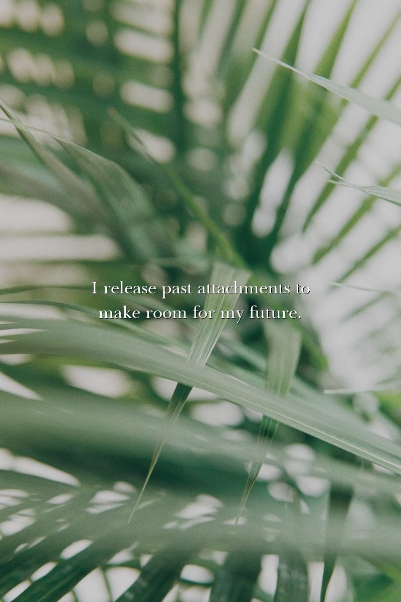 I release past attachments to make room for my future.