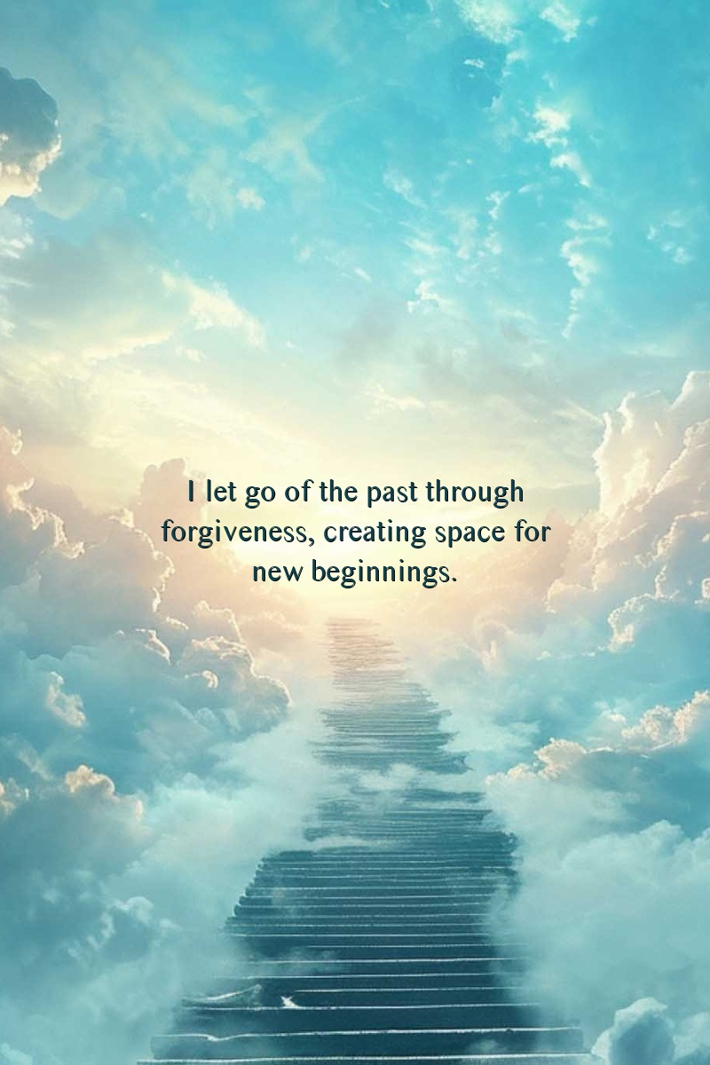 I let go of the past through forgiveness, creating space for new beginnings.