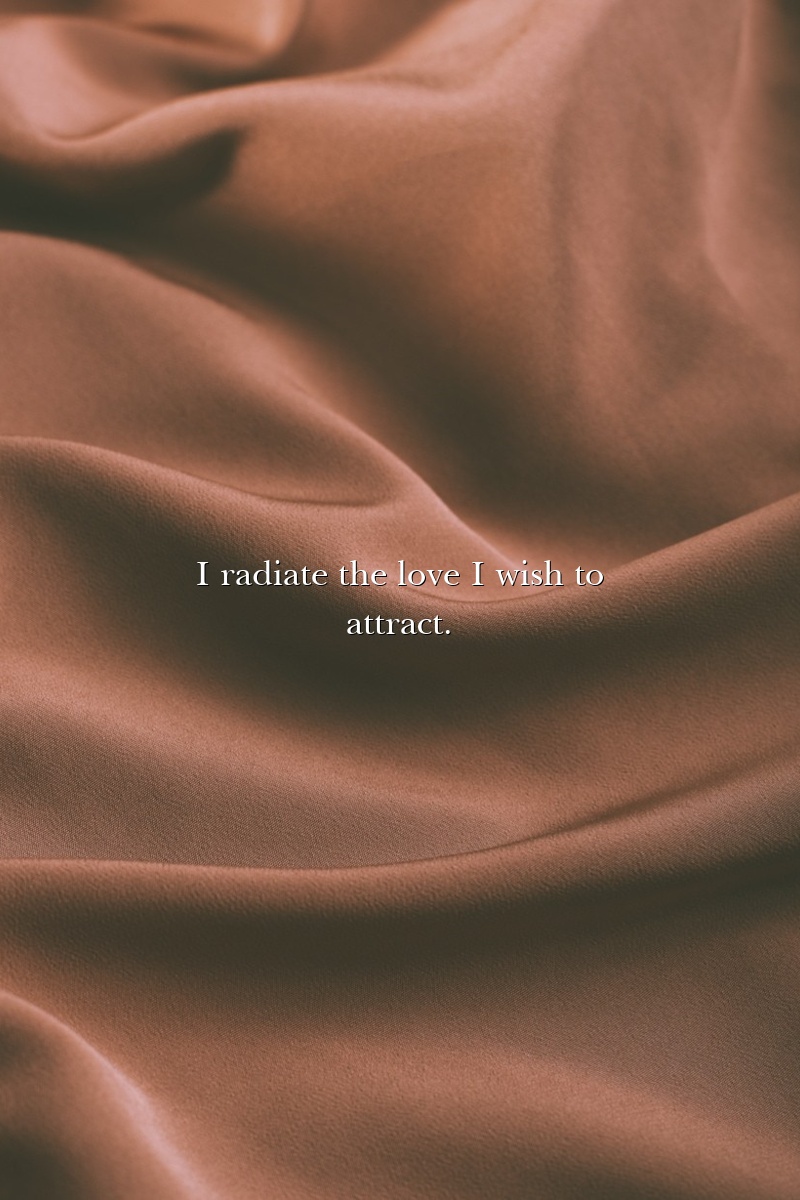 I radiate the love I wish to attract.