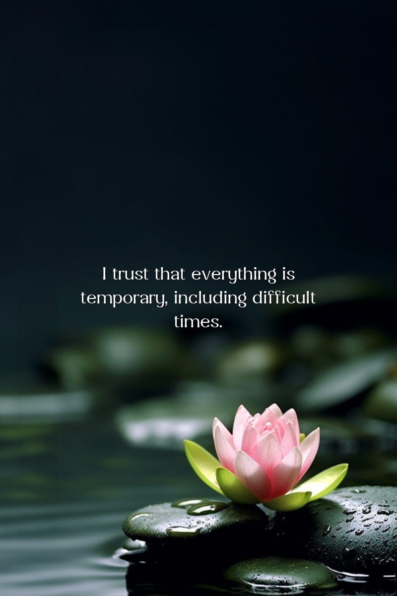 I trust that everything is temporary, including difficult times.