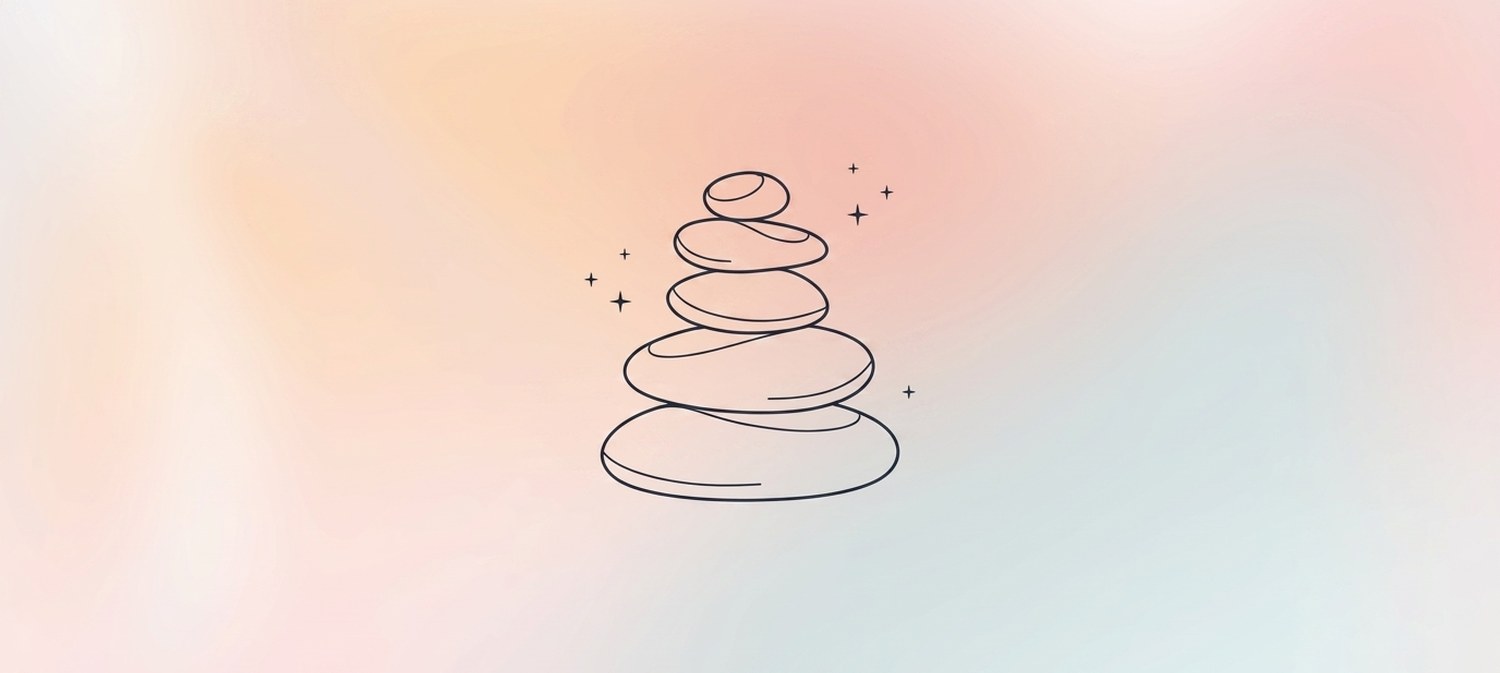 Illustration of stacked river stones