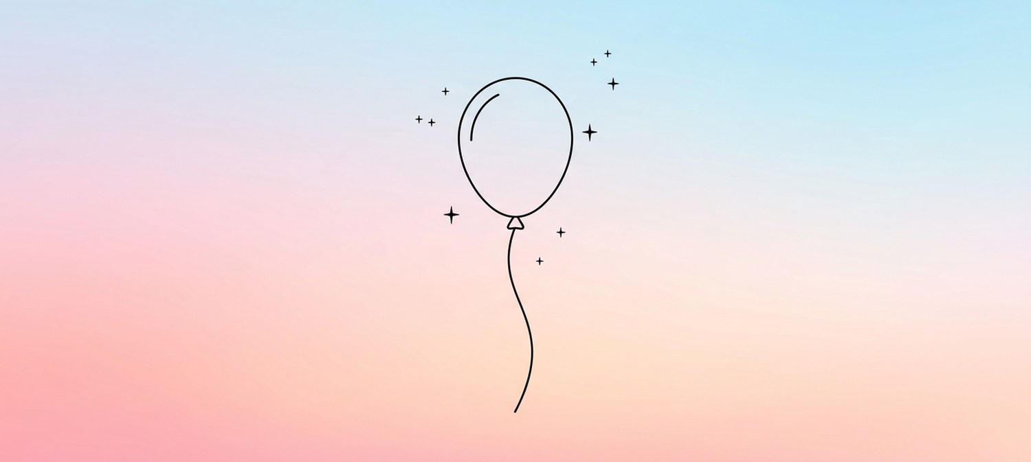 Illustration of balloon floating in sky