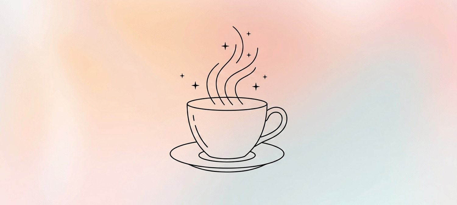 Illustration of ceramic teacup releasing steam