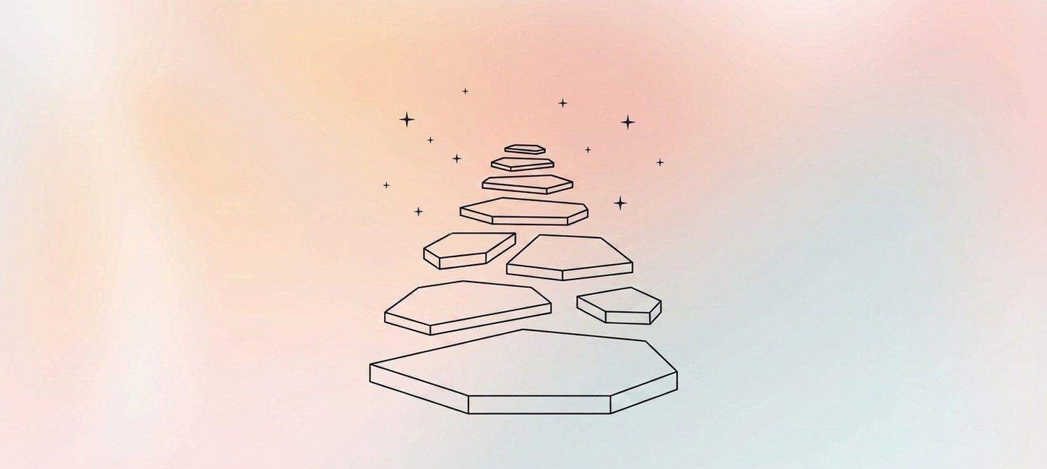Illustration of stepping stones