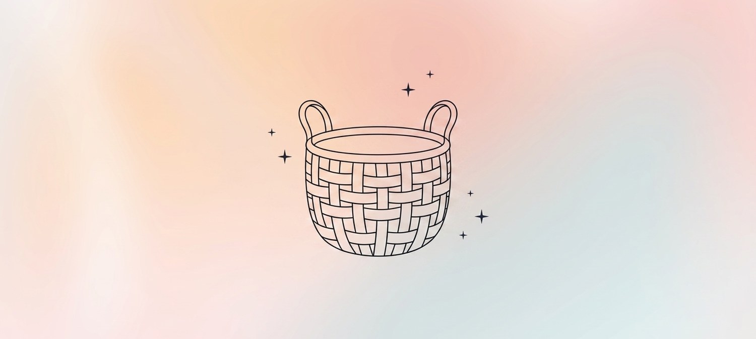 Illustration of hand woven basket