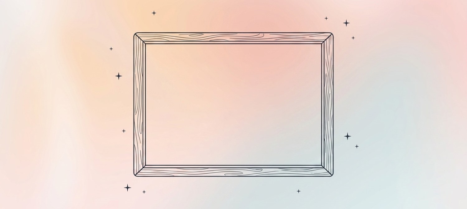 Illustration of a blank wooden chalkboard