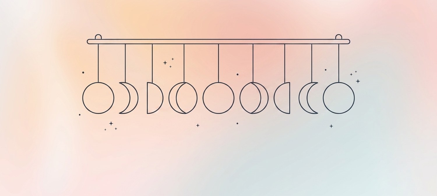 Illustration of a moon phase wall hanging