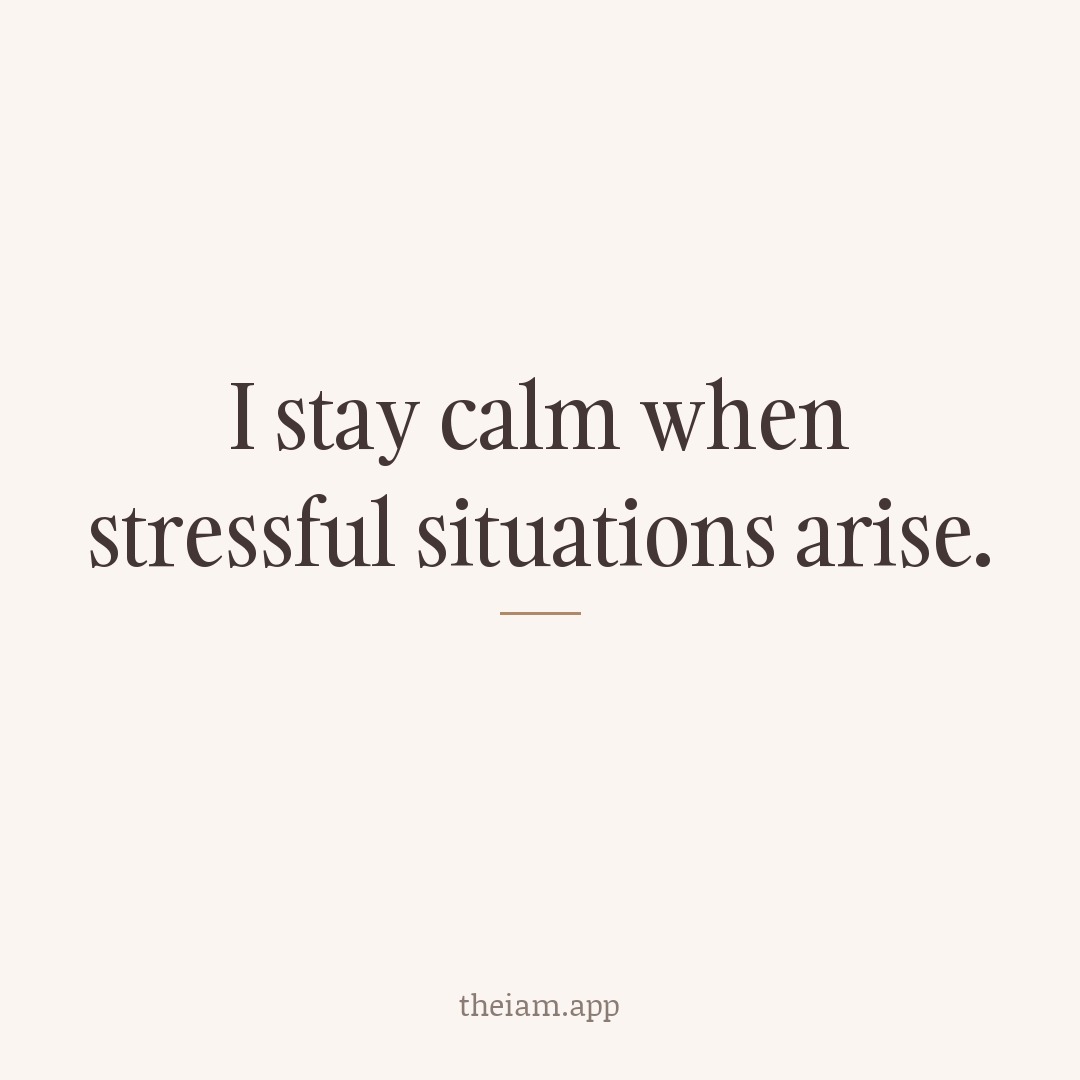 I stay calm when stressful situations arise.