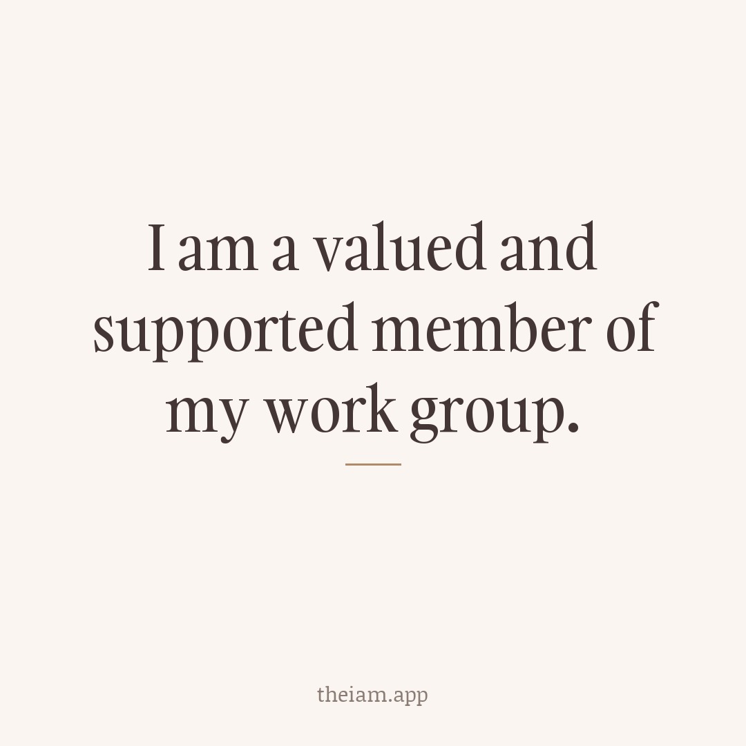 I am a valued and supported member of my work group.