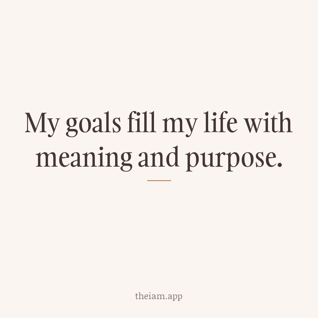 My goals fill my life with meaning and purpose.