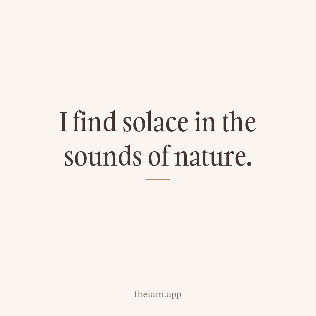 I find solace in the sounds of nature.