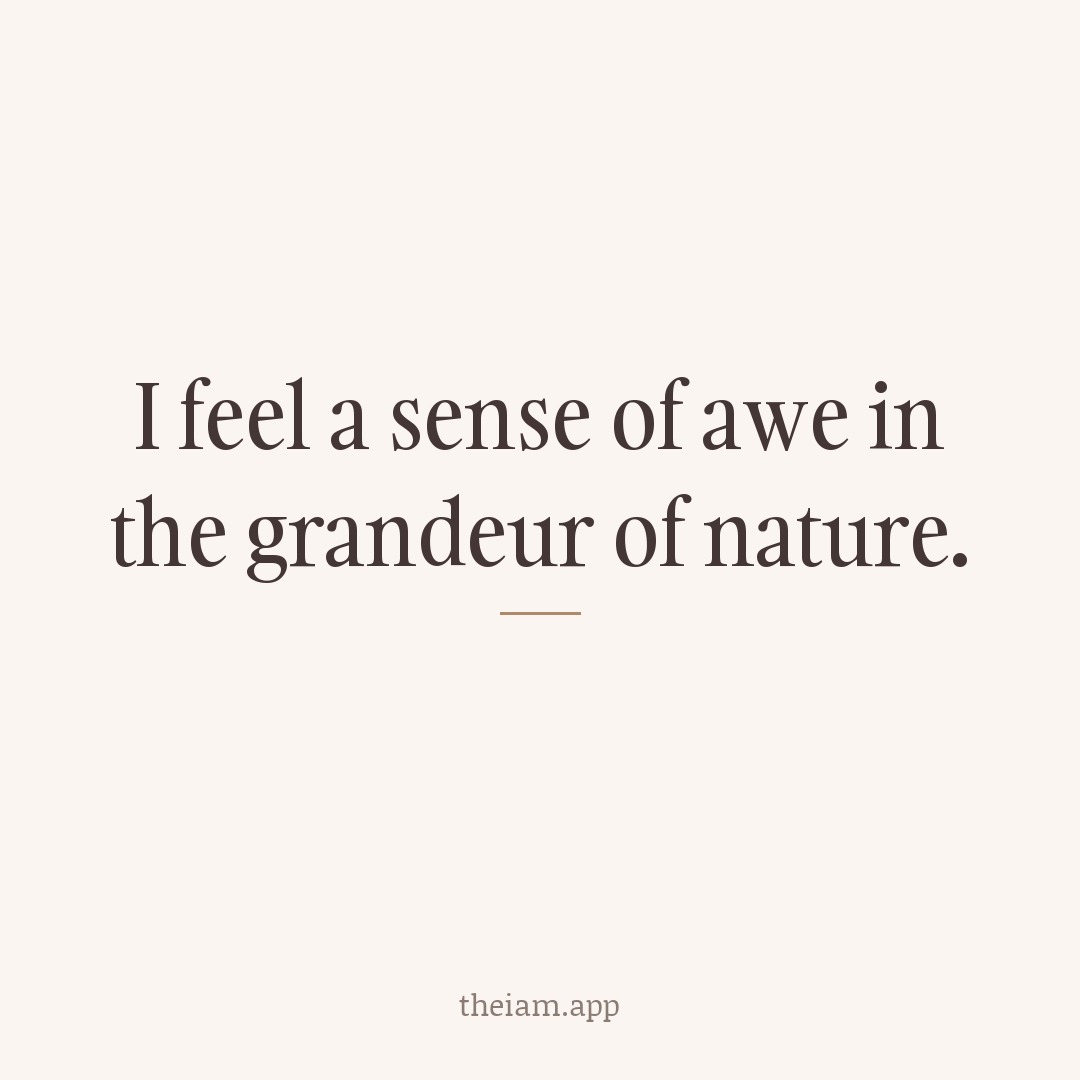 I feel a sense of awe in the grandeur of nature.