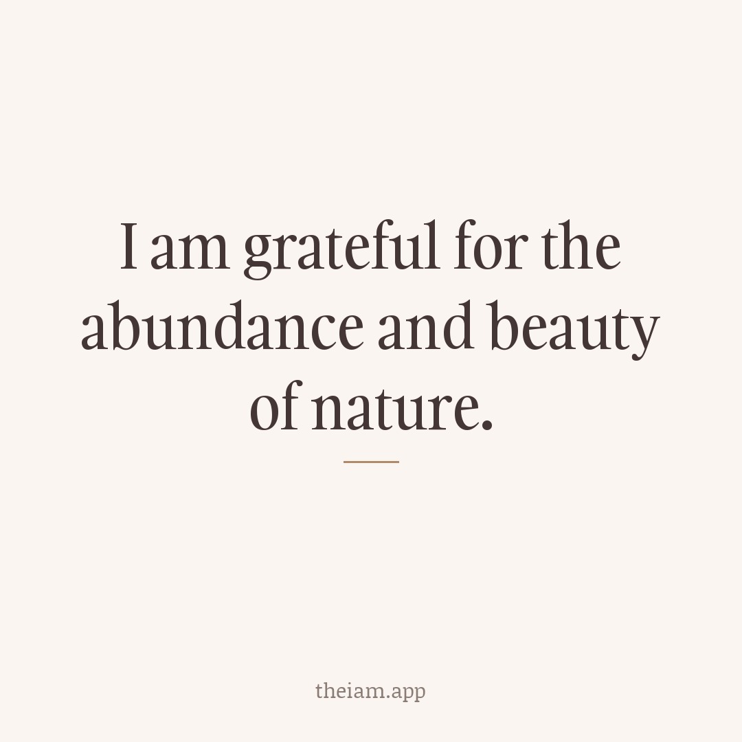 I am grateful for the abundance and beauty of nature.