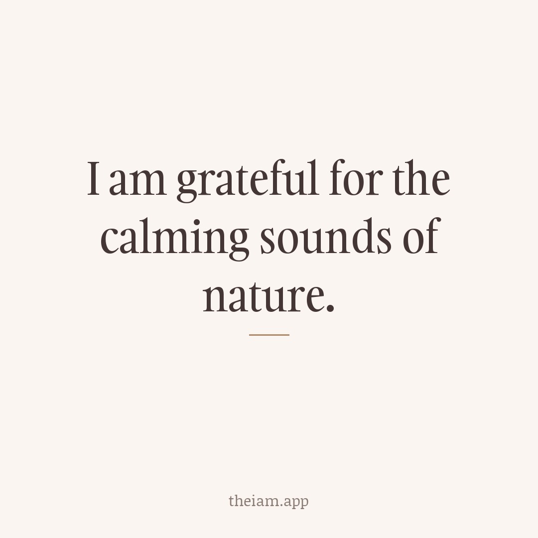 I am grateful for the calming sounds of nature.