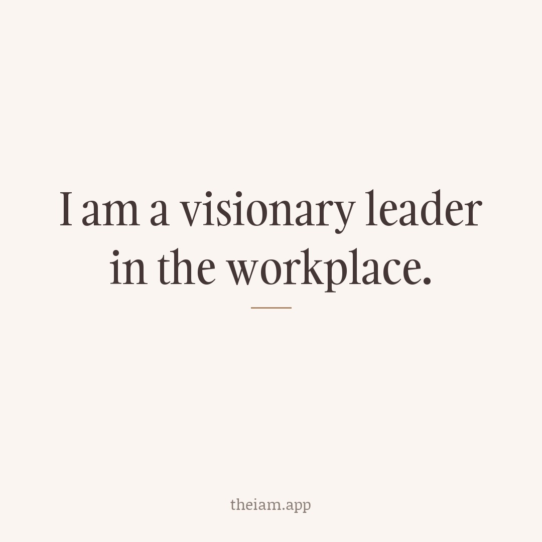 I am a visionary leader in the workplace.